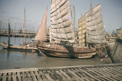 A boat with sail on Han River